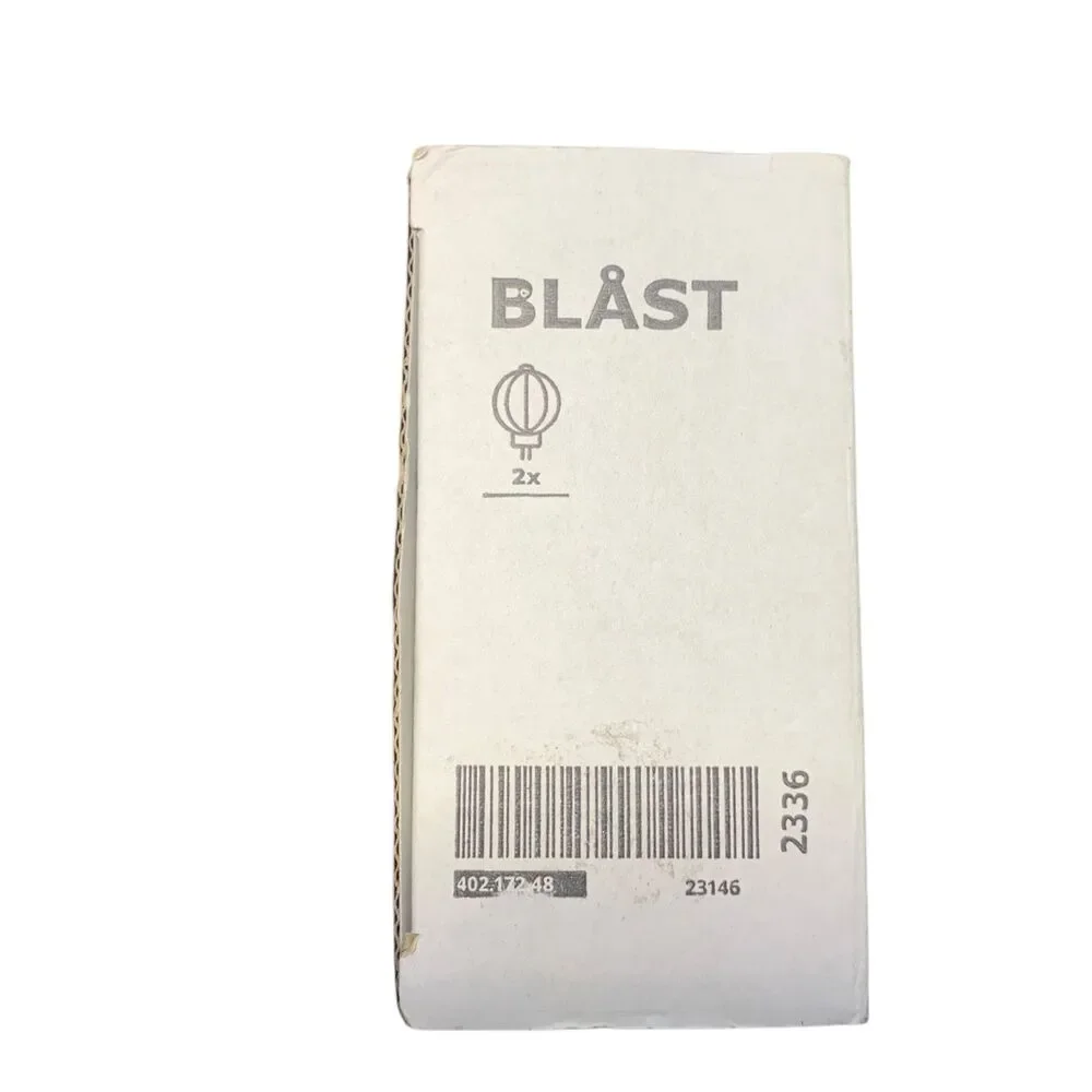 Ikea Blast Clear Glass Globe Black Steel Caged Curtain Rod Finial Set